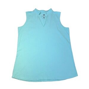 ANA CLARE Women's Sleeveless Top  Cotton‎ Blend Hadley  BLUE- LARGE